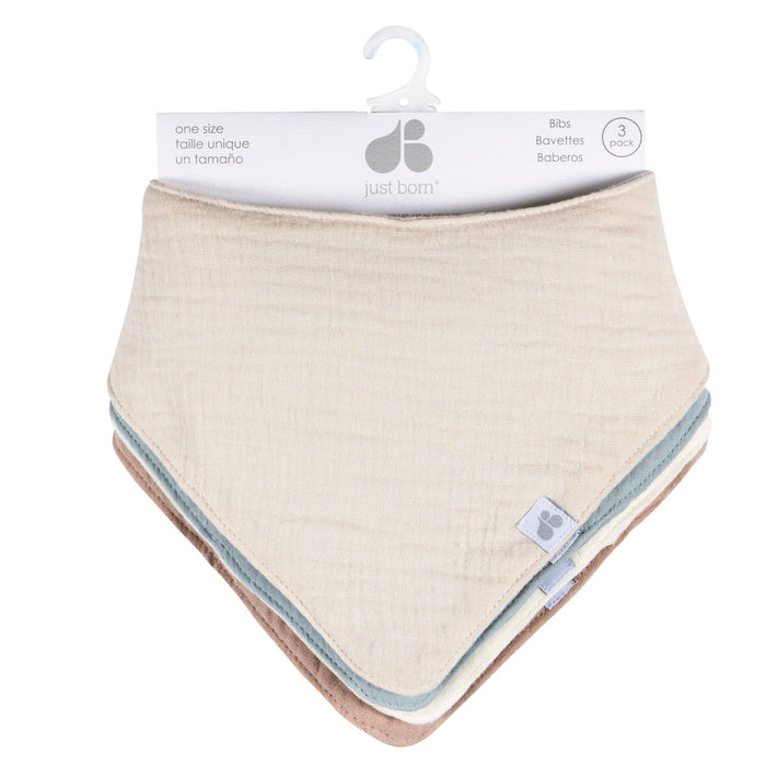 4-Pack Baby Neutral Brown Multi Bandana Bib bibs Just Born®