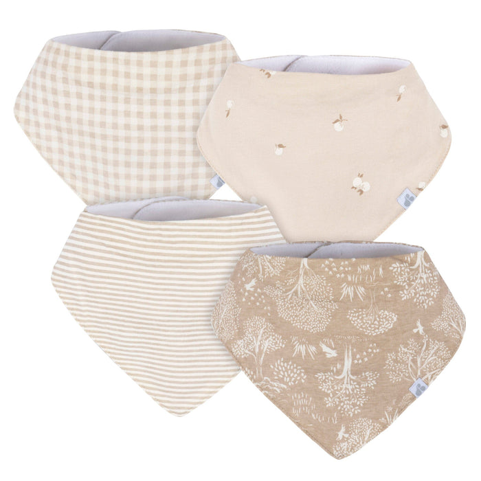 4-Pack Baby Neutral Multi Tan Bandana Bib bibs Just Born®