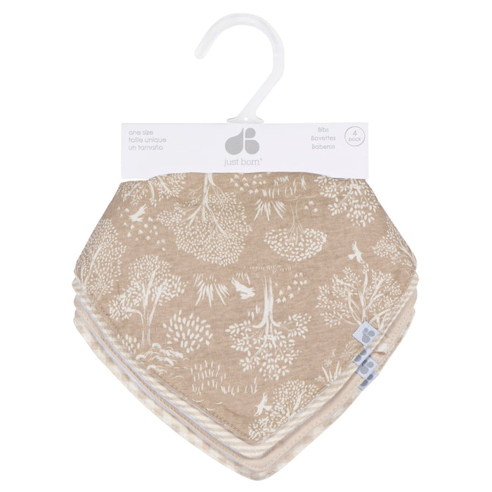 4-Pack Baby Neutral Multi Tan Bandana Bib bibs Just Born®