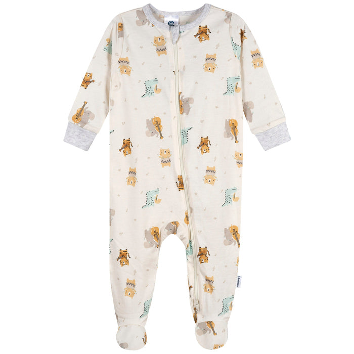 4-Pack Baby Neutral Musical Animals Onesies® Bodysuits and Sleep 'N Play outfits Gerber®
