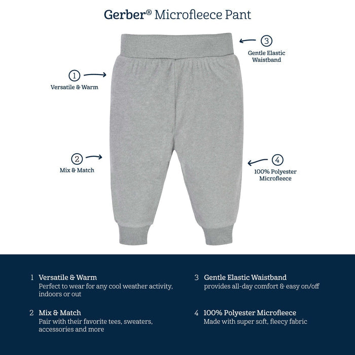 4-Pack Baby Neutral Lt Oatmeal Heather Fleece Pants