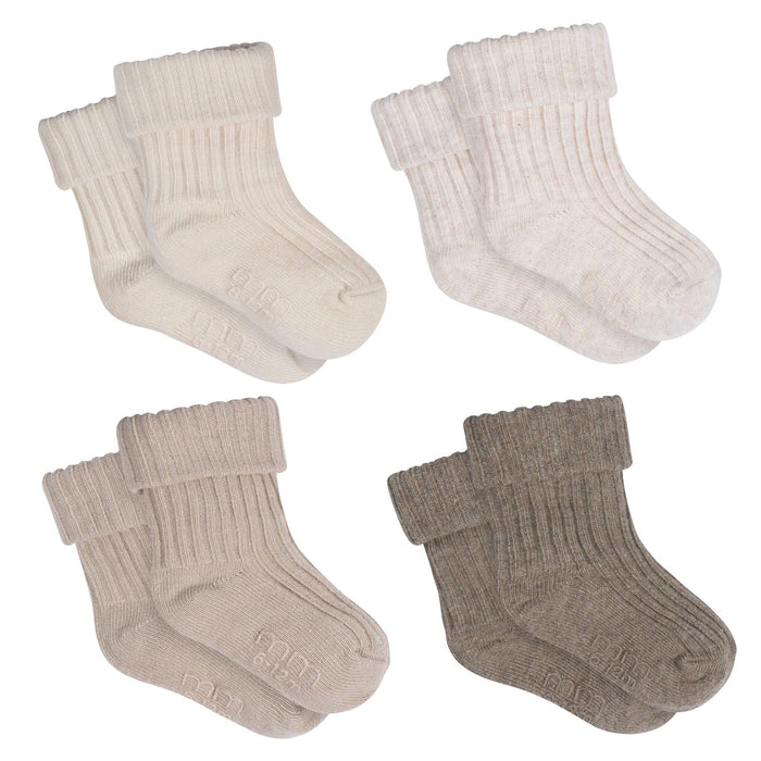 4-Pack Baby Neutral Rolled Cuff Ribbed Socks socks modern moments™ by Gerber®