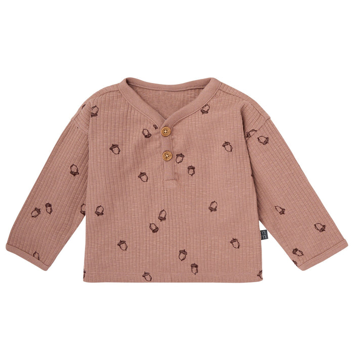 4-Piece Baby Boys Brown and Gray Henley Top With Pants Outfits & Sets Gerber®