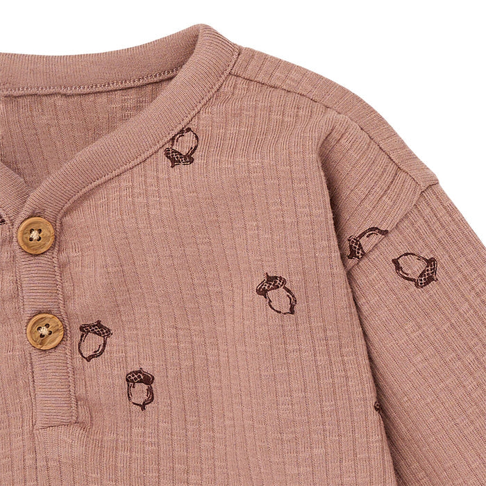 4-Piece Baby Boys Brown and Gray Henley Top With Pants Outfits & Sets Gerber®