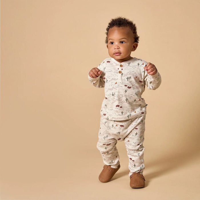 4-Piece Baby Boys Buffalo Desert Henley Tops and Pants Set outfits modern moments™ by Gerber®