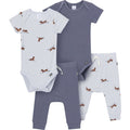 4-Piece Baby Boys Dachshund Surf Bodysuit and Pant Outfits & Sets Modern Moments™ by Gerber®