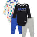 4-Piece Baby Boys Happy Letters Onesies® Bodysuits and Pants outfits Gerber®