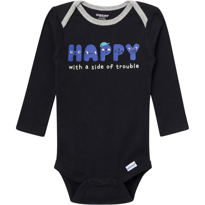 4-Piece Baby Boys Happy Letters Onesies® Bodysuits and Pants outfits Gerber®