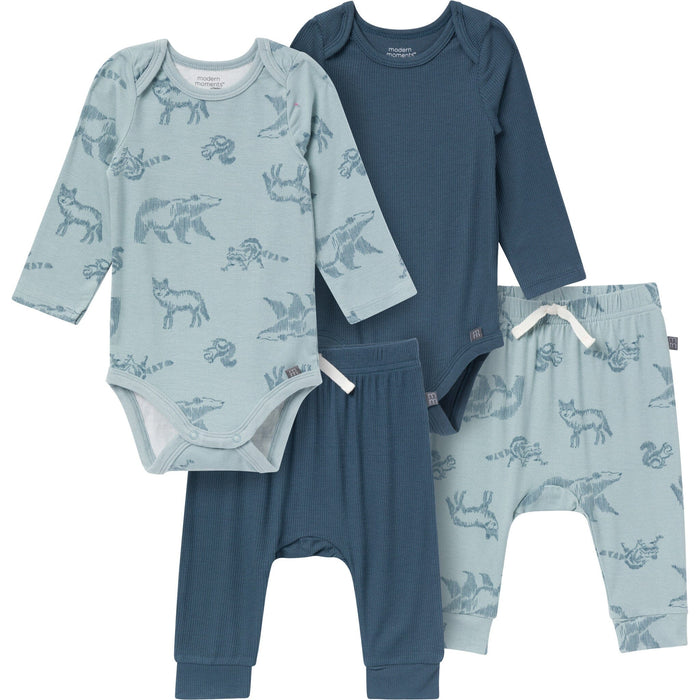 4-Piece Baby Boys Blue Bodysuit and Pant Set Outfits & Sets Gerber®
