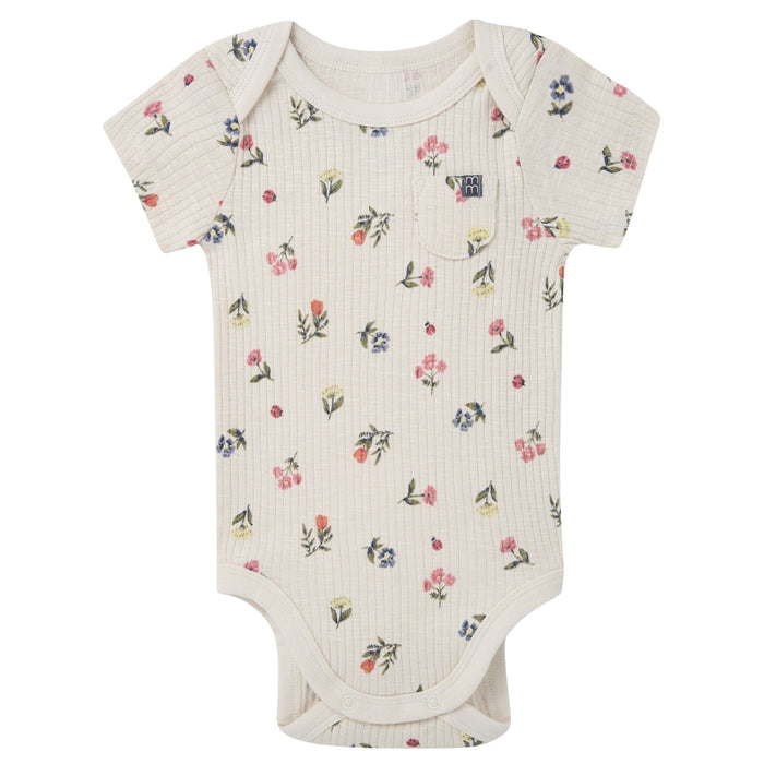 4-Piece Baby Girls Beige Garden Bodysuit and Shorties outfits modern moments™ by Gerber®