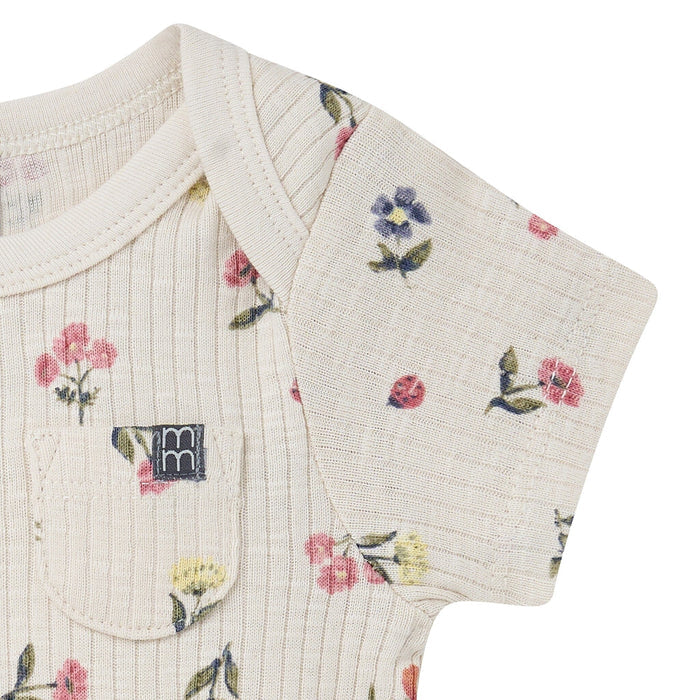 4-Piece Baby Girls Beige Garden Bodysuit and Shorties outfits modern moments™ by Gerber®