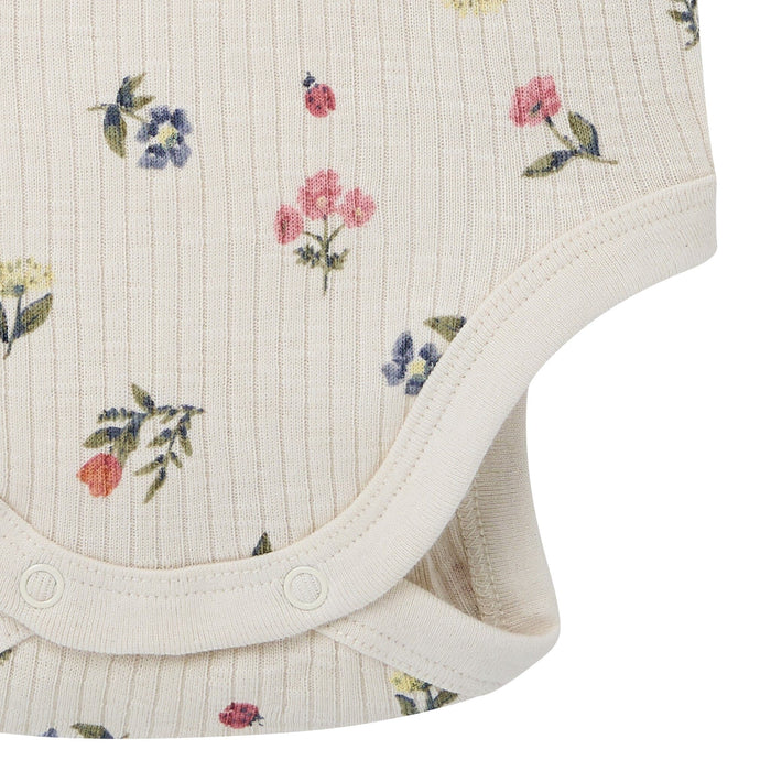 4-Piece Baby Girls Beige Garden Bodysuit and Shorties outfits modern moments™ by Gerber®