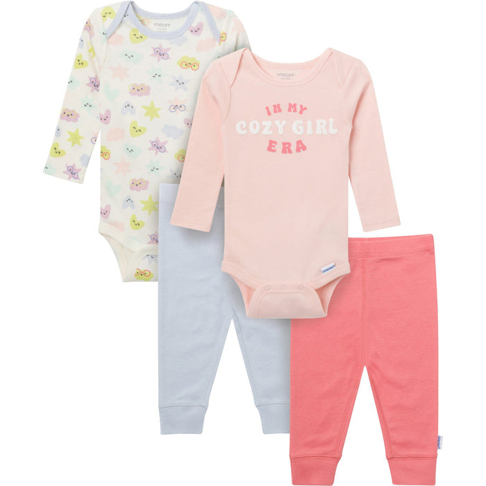 4-Piece Baby Girls Cozy Girl Onesies® Bodysuits and Pants outfits Gerber®