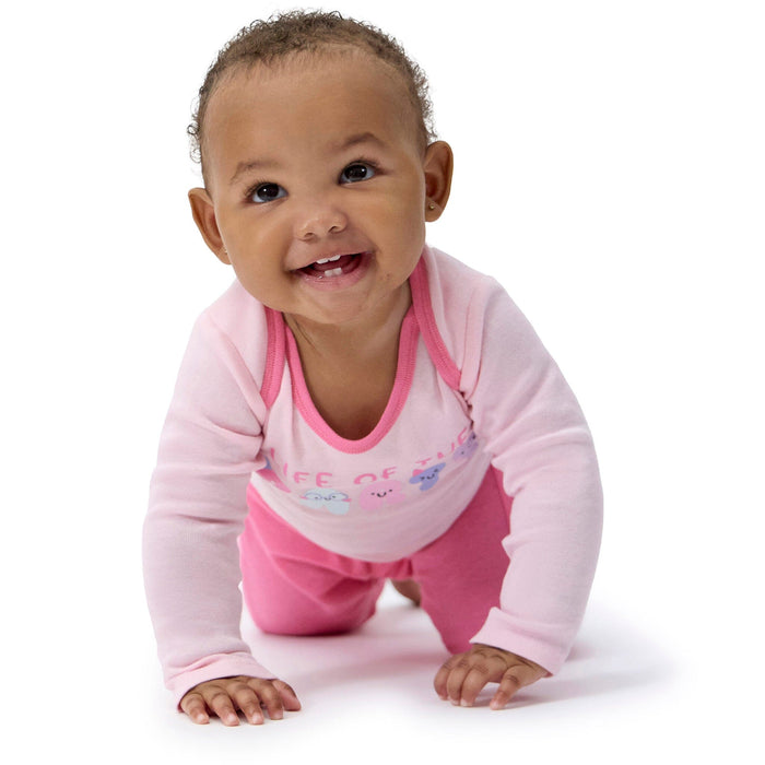 4-Piece Baby Girls Party Rainbow Onesies® Bodysuits and Pants outfits Onesies® Brand