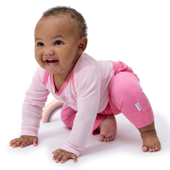 4-Piece Baby Girls Party Rainbow Onesies® Bodysuits and Pants outfits Onesies® Brand