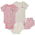 4-Piece Baby Girls Pink Flower Bodysuit and Shorties outfits modern moments™ by Gerber®