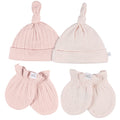 4-Piece Baby Girls Pink Hat and Mitten Set Accessories Gerber®