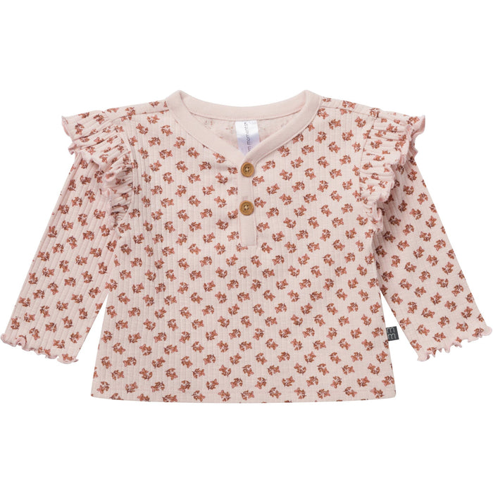 4-Piece Baby Girls Pink Henley Ruffle Top With Pants Outfits & Sets Modern Moments™ by Gerber®