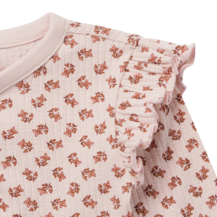 4-Piece Baby Girls Pink Henley Ruffle Top With Pants Outfits & Sets Modern Moments™ by Gerber®