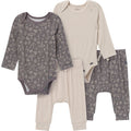 4-Piece Baby Neutral Gray Bodysuit and Pant Set Outfits & Sets Gerber®