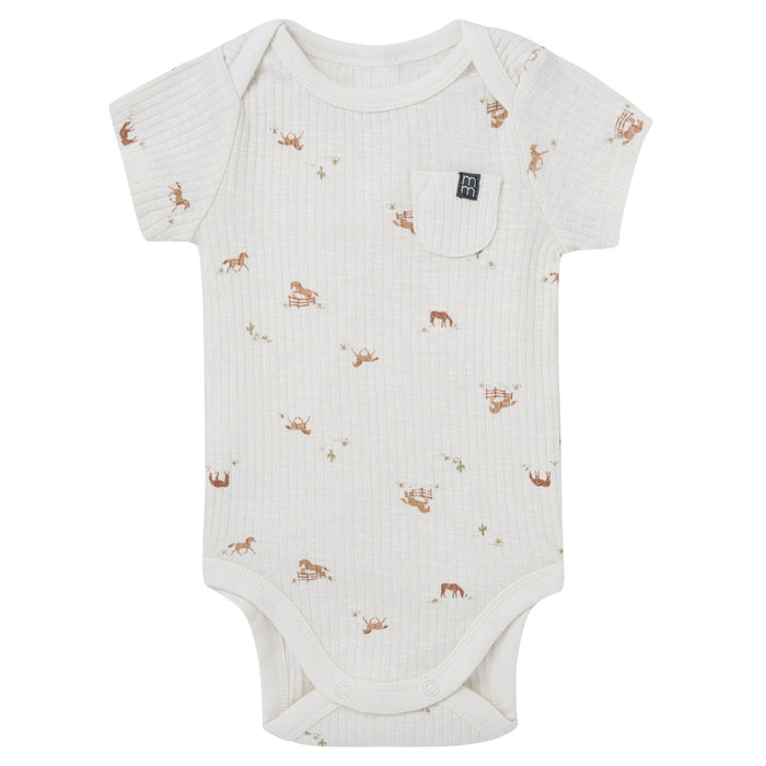 4-Piece Baby Neutral Horse Barn Bodysuit and Shorties outfits modern moments™ by Gerber®