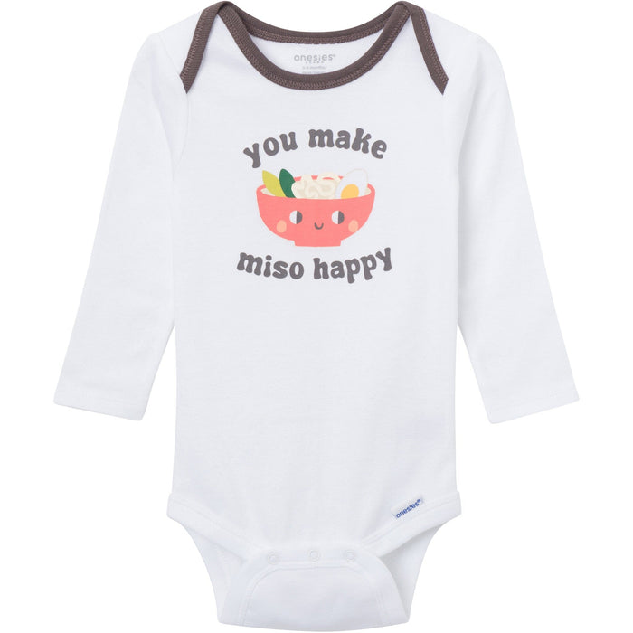 4-Piece Baby Neutral Miso Happy Onesies® Bodysuits and Pants outfits Gerber®