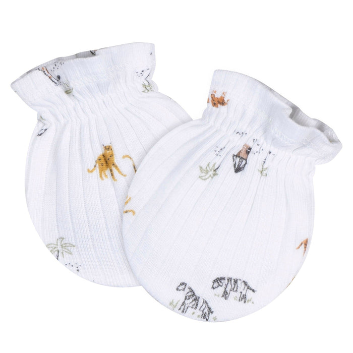 4-Piece Baby Neutral Safari Cap and Mitten Set Accessories Gerber®