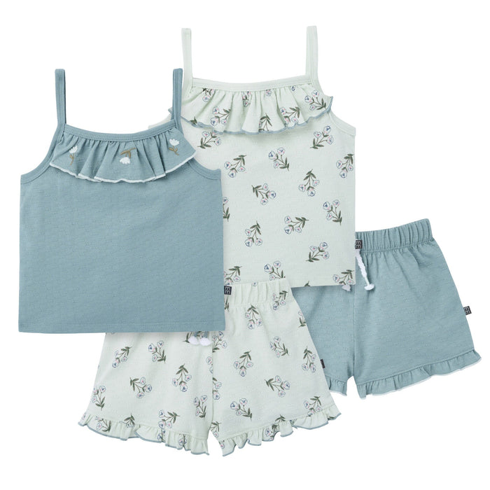 4-Piece Baby Girls Abyss Zephyr Tank Top & Shorts Outfits & Sets Modern Moments™ by Gerber®