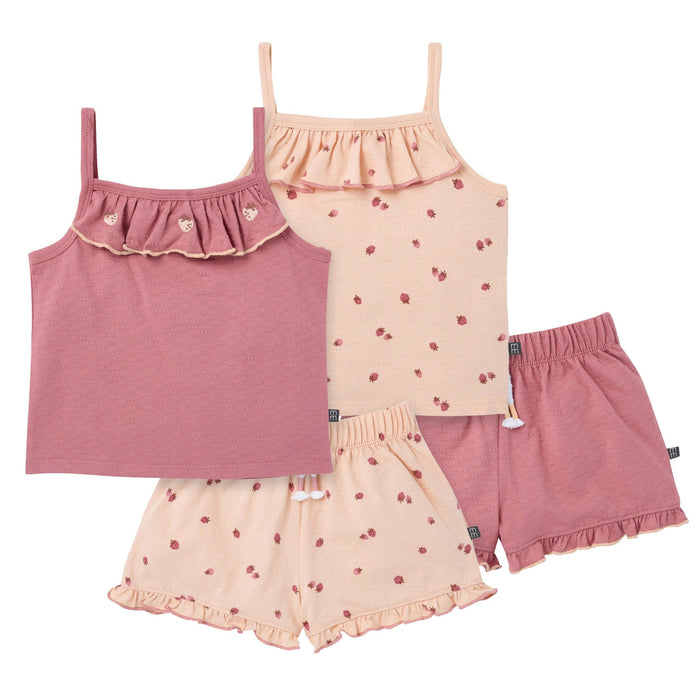 4-Piece Baby Girls Rose Elegance Bisque Tank Top & Shorts Outfits & Sets Modern Moments™ by Gerber®