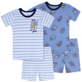 4-Piece Infant & Toddler Boys Blue Juice Box Cotton Pajama Short Set sleepwear Gerber®