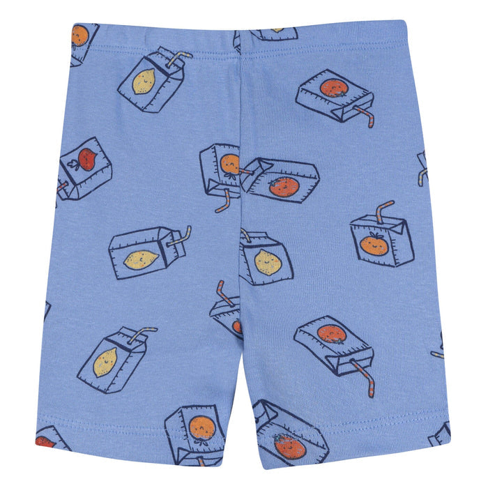 4-Piece Infant & Toddler Boys Blue Juice Box Cotton Pajama Short Set sleepwear Gerber®