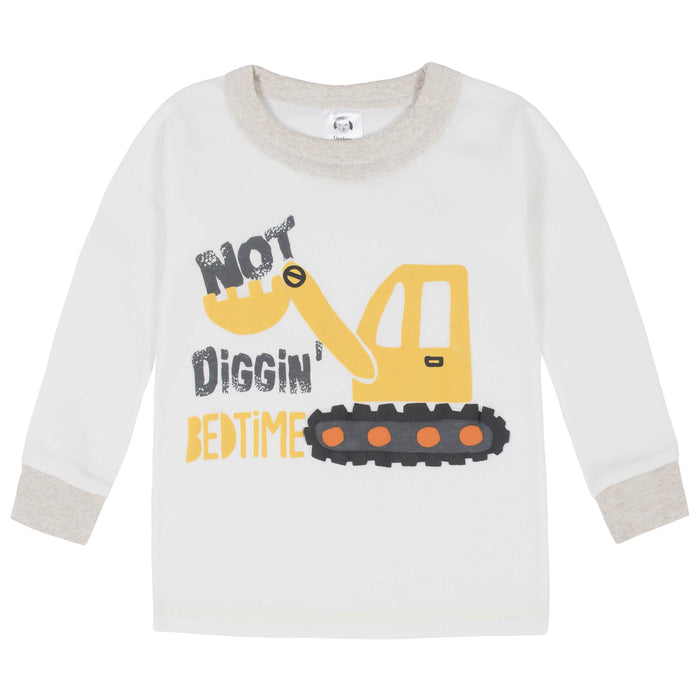 4-Piece Baby & Toddler Boys Construction Trucks Snug Fit Cotton Pajamas-Gerber Childrenswear