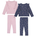 4-Piece Baby Girls Purple and Gray Ruffle Top and Legging Set Outfits & Sets Gerber®