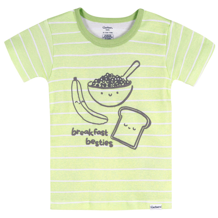 4-Piece Infant & Toddler Neutral Blue Naptime Cotton Pajama Short Set sleepwear Gerber®
