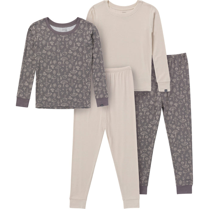4-Piece Baby Neutral Gray Snug Fitting Pajama Set Sleepwear Gerber®