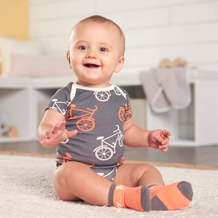 5-Pack Baby Boys Comfy Stretch Bicycle Short Sleeve Onesies® Bodysuits-Gerber Childrenswear