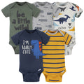 5-Pack Baby Boys Dino Short Sleeve Onesies® Bodysuits-Gerber Childrenswear