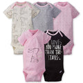 5-Pack Baby Girls Bunny Short Sleeve Onesies® Bodysuits-Gerber Childrenswear