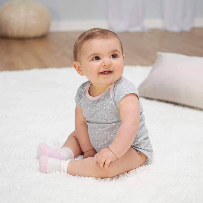 5-Pack Baby Girls Bunny Short Sleeve Onesies® Bodysuits-Gerber Childrenswear