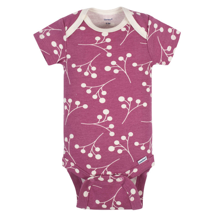 5-Pack Baby Girls Comfy Stretch Ducklings Short Sleeve Onesies® Bodysuits-Gerber Childrenswear