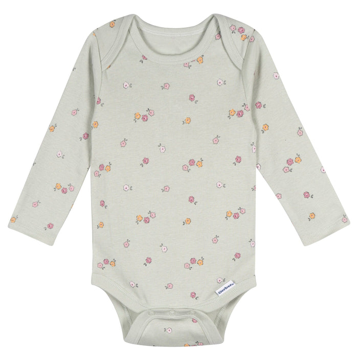 5-Pack Baby Girls Flowers Long Sleeve Bodysuits Onesies Bodysuits Gerber®