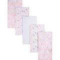 5-Pack Baby Girls Mommy & Me Bunny Flannel Receiving Blankets-Gerber Childrenswear