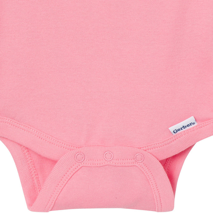 5-Pack Baby Girls Pastels Short Sleeve Bodysuits Onesies Bodysuits Gerber®