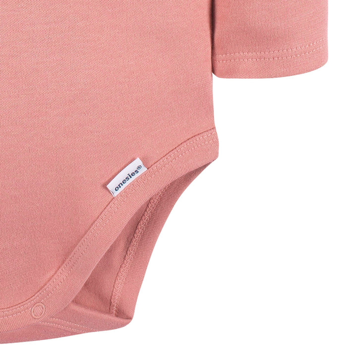 5-Pack Baby Mauve Pink Premium Long Sleeve Lap Shoulder Onesies® Bodysuits