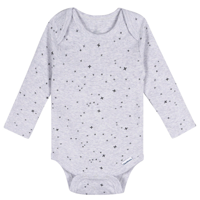 5-Pack Baby Neutral Tan Stars Long Sleeve Bodysuits Onesies Bodysuits Gerber®