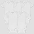 5-Pack Baby Neutral White Organic Onesies® Brand Short Sleeve Bodysuits