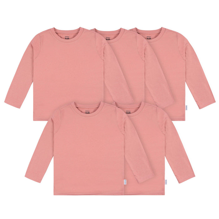 5-Pack Baby & Toddler Mauve Pink Premium Long Sleeve T-Shirts
