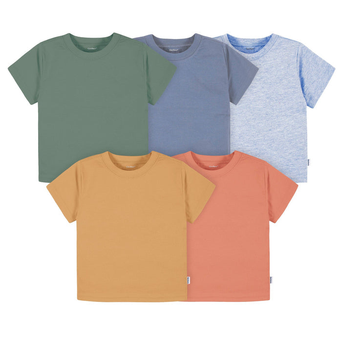 5-Pack Baby & Toddler Boys Earth Tones Short Sleeve T-Shirts Tops Gerber®