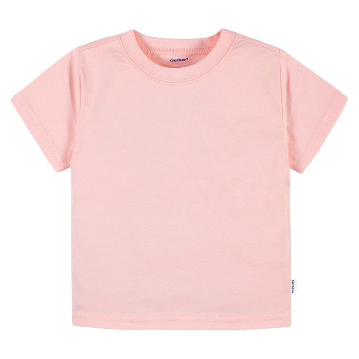 5-Pack Baby & Toddler Girls Bright Rainbow Short Sleeve T-Shirts Tops Gerber®