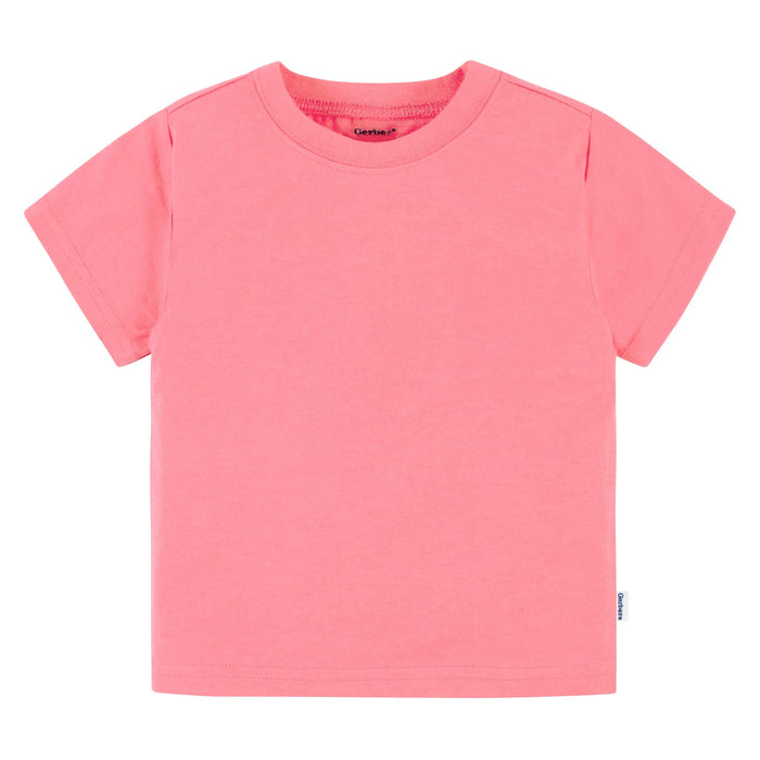 5-Pack Baby & Toddler Girls Bright Rainbow Short Sleeve T-Shirts Tops Gerber®